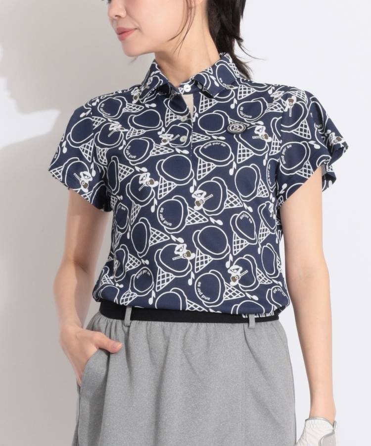 AP 【遮熱UV】アイスモチーフ半袖ポロシャツ