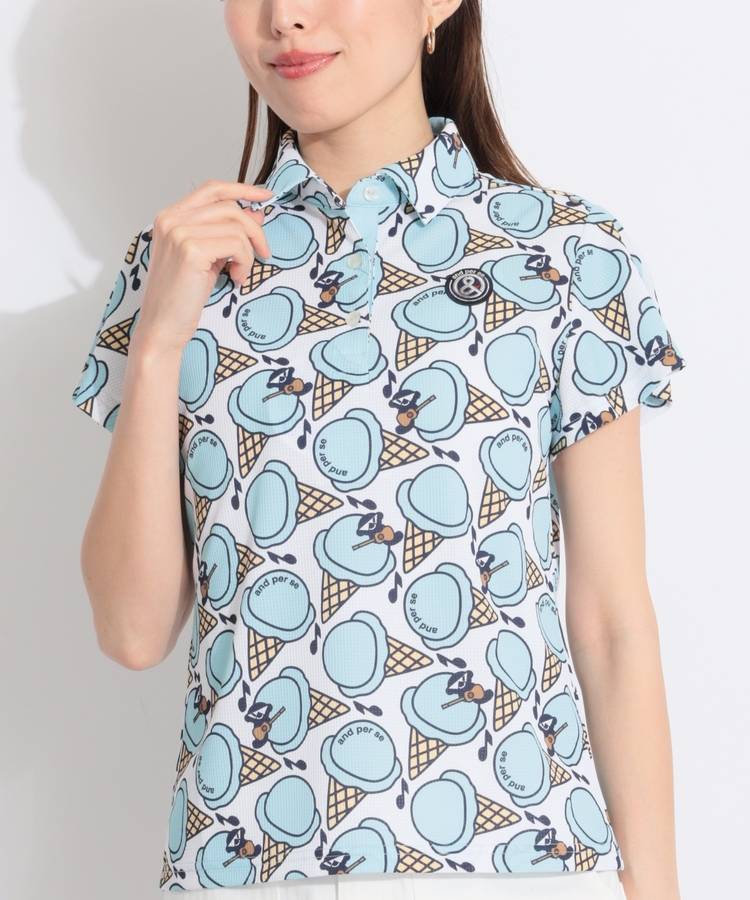 AP 【遮熱UV】アイスモチーフ半袖ポロシャツ