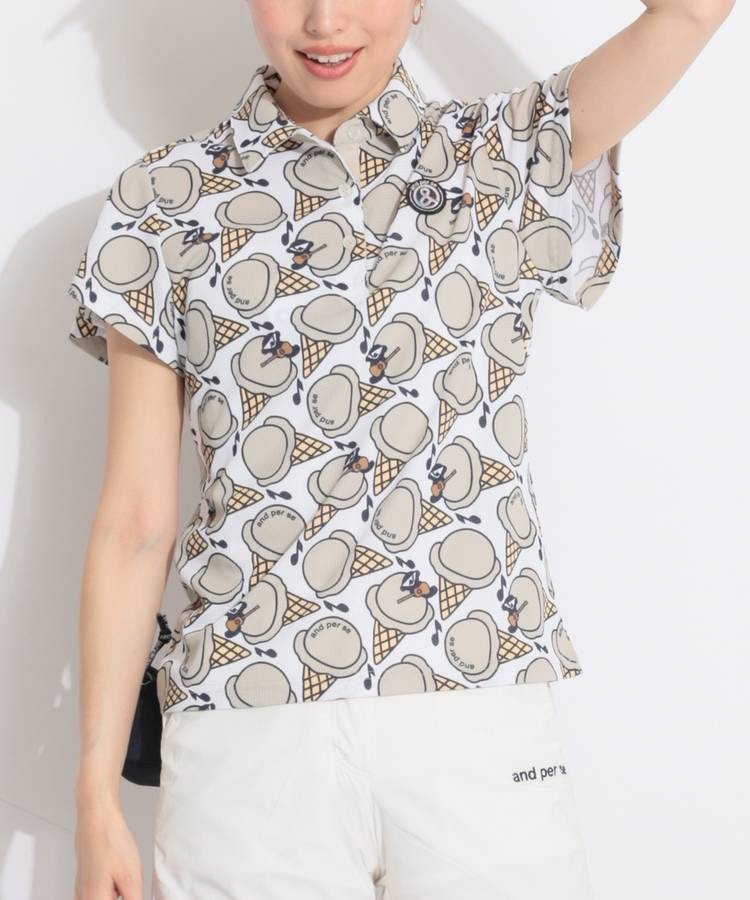 AP 【遮熱UV】アイスモチーフ半袖ポロシャツ