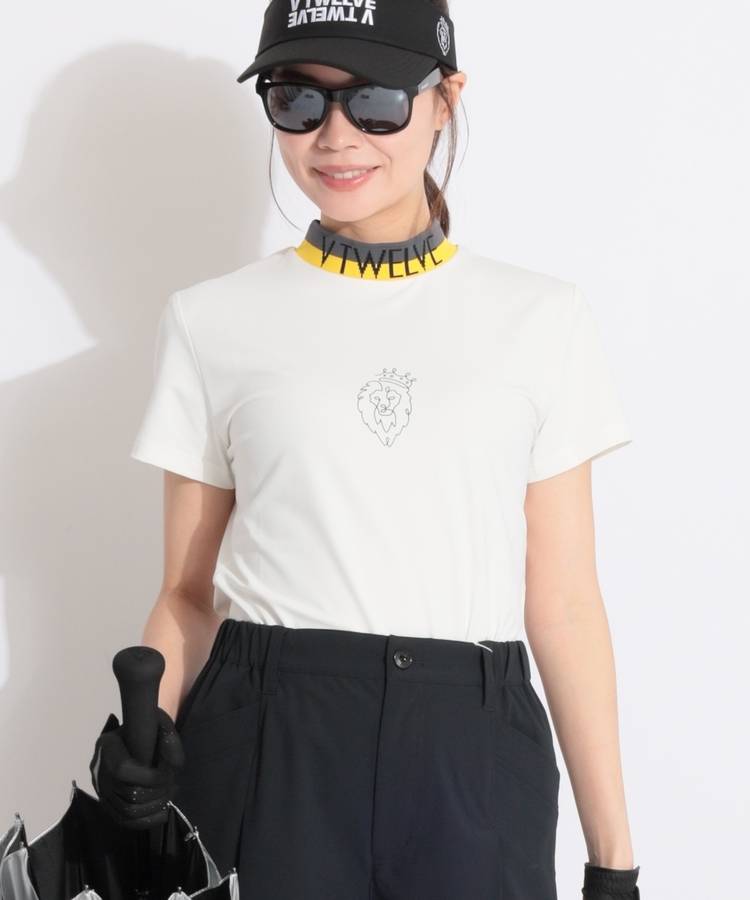 VI 【吸水速乾】モックネック半袖カットソー