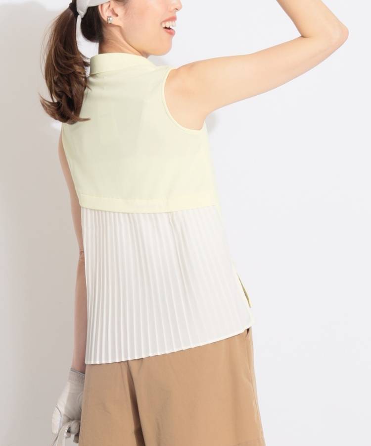 VH 【吸水速乾UV】バックプリーツノースリーブポロシャツ