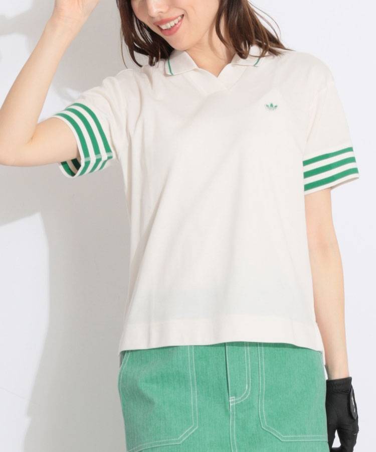 BE 【adidas】トリプルラインスキッパー半袖ポロシャツ