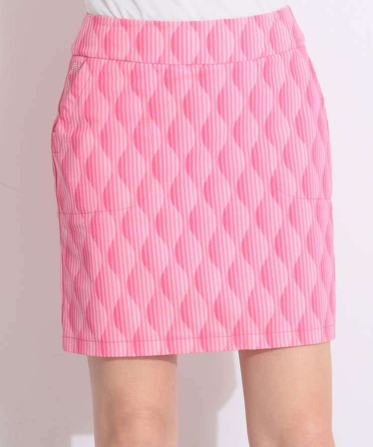 AL 【速乾UV】一体型ペチパンツ付幾何学柄スカート