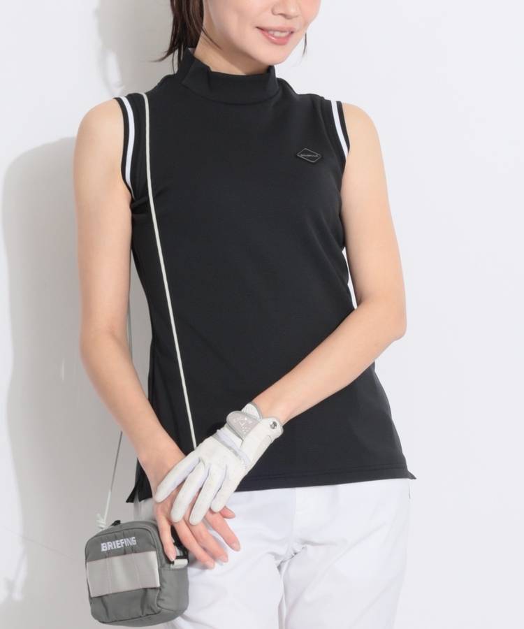 BR ネックロゴモックネックノースリーブカットソー