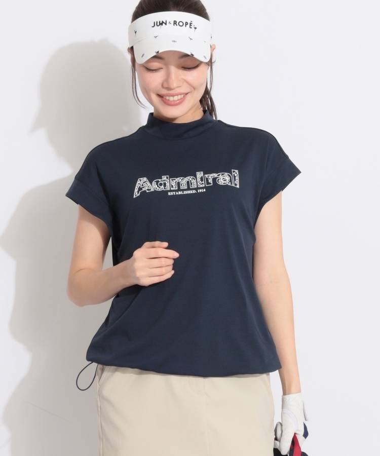 AM 【カラタッチプラス】リーフロゴフレンチスリーブカットソー