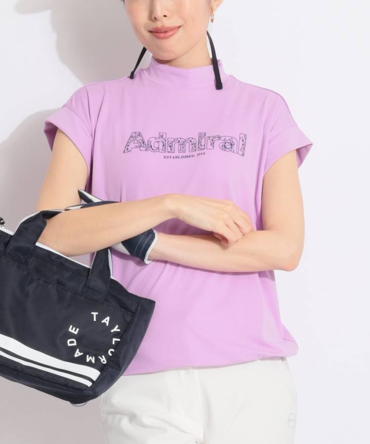 AM 【カラタッチプラス】リーフロゴフレンチスリーブカットソー