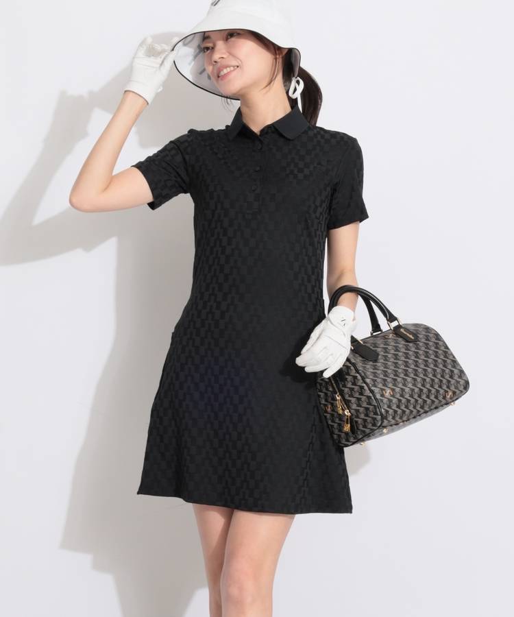 JL ぺチパンツ付きエンボスロゴ半袖ワンピース