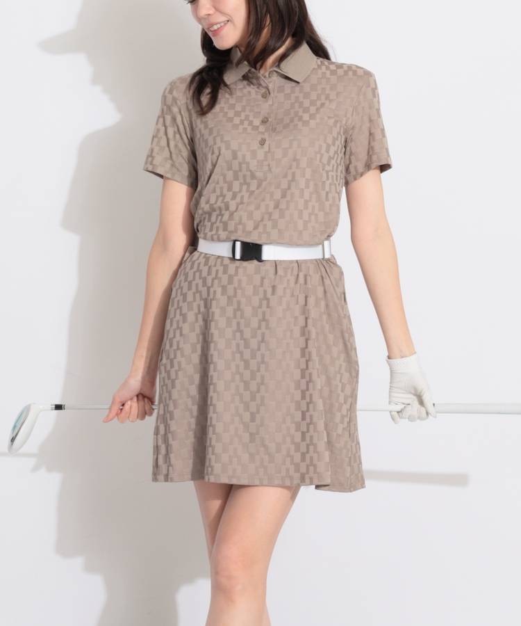 JL ぺチパンツ付きエンボスロゴ半袖ワンピース