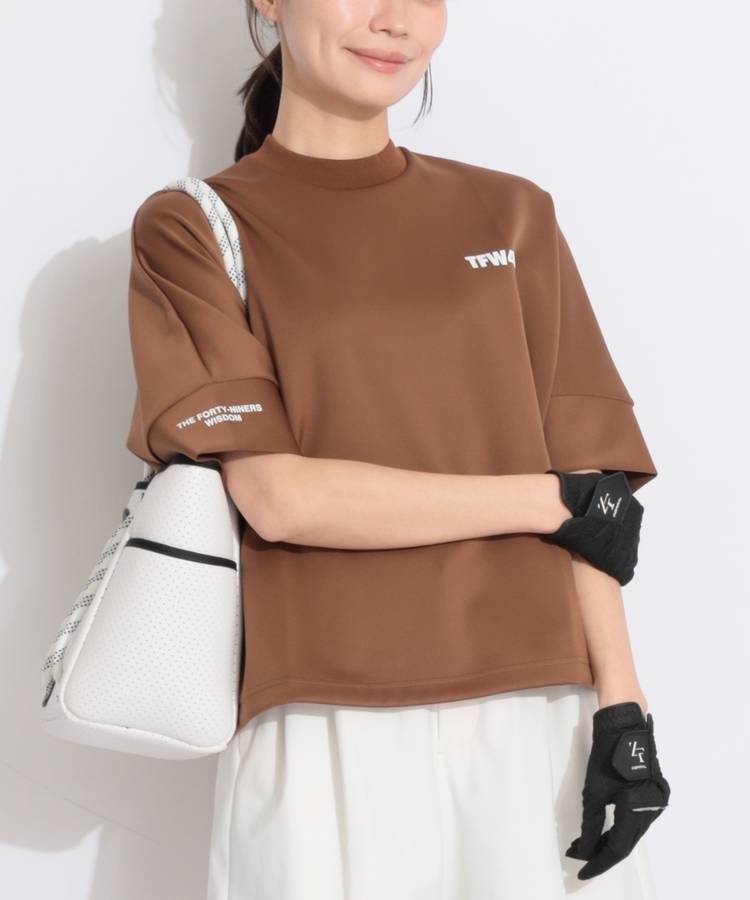 TF 【ストレッチ】リラクシー半袖ポンチプルオーバー