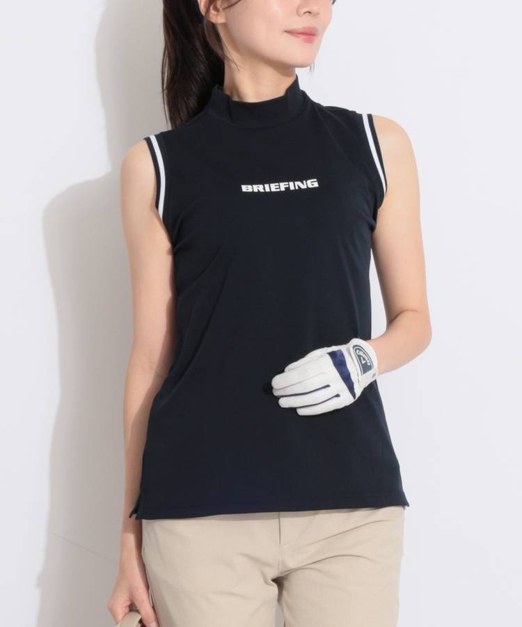 BR バックロゴラインモックネックノースリーブカットソー
