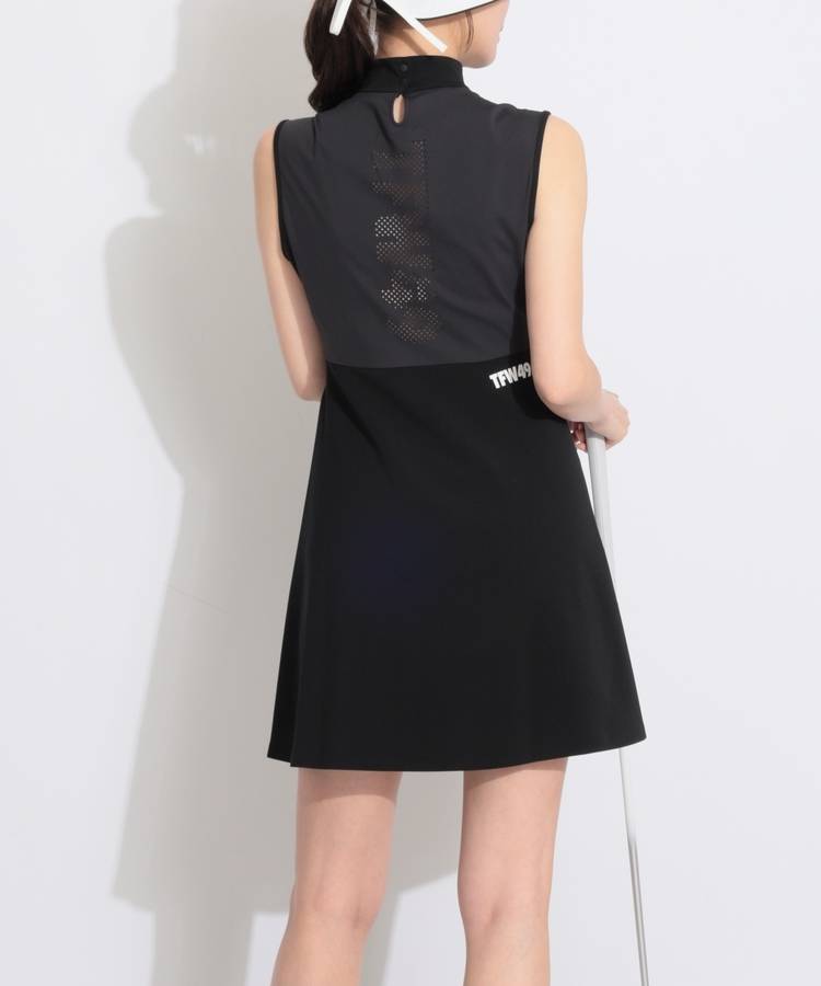 TF 【ストレッチ】バックドットロゴノースリーブワンピース