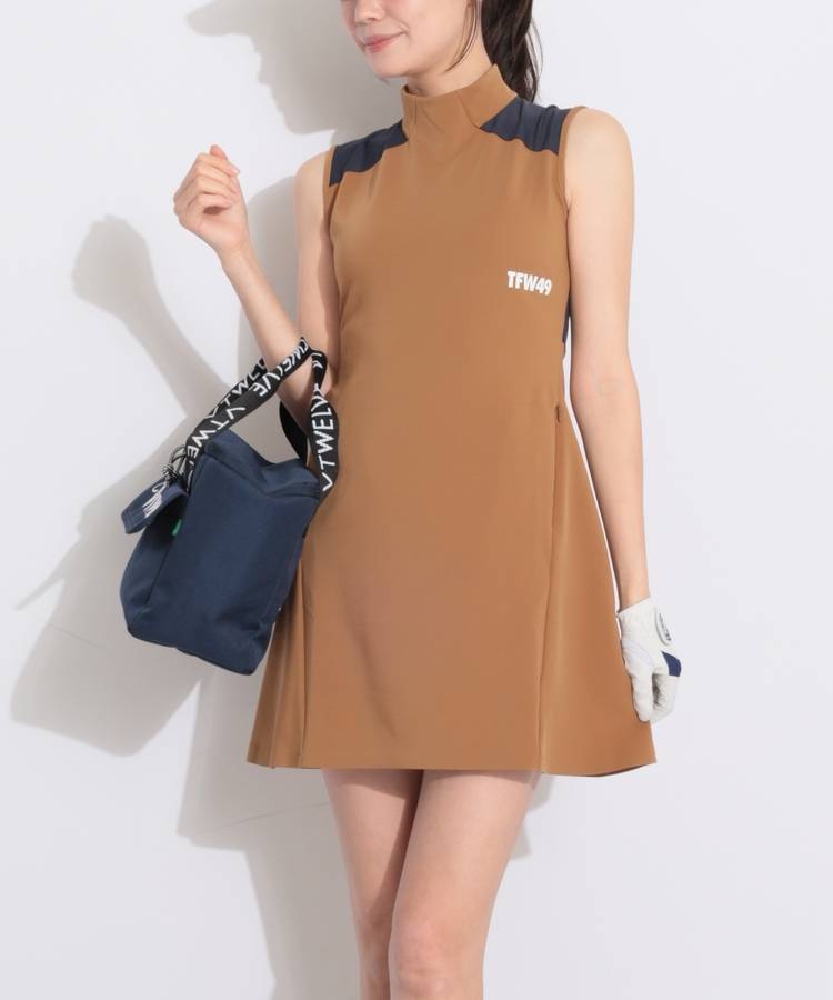 TF 【ストレッチ】バックドットロゴノースリーブワンピース