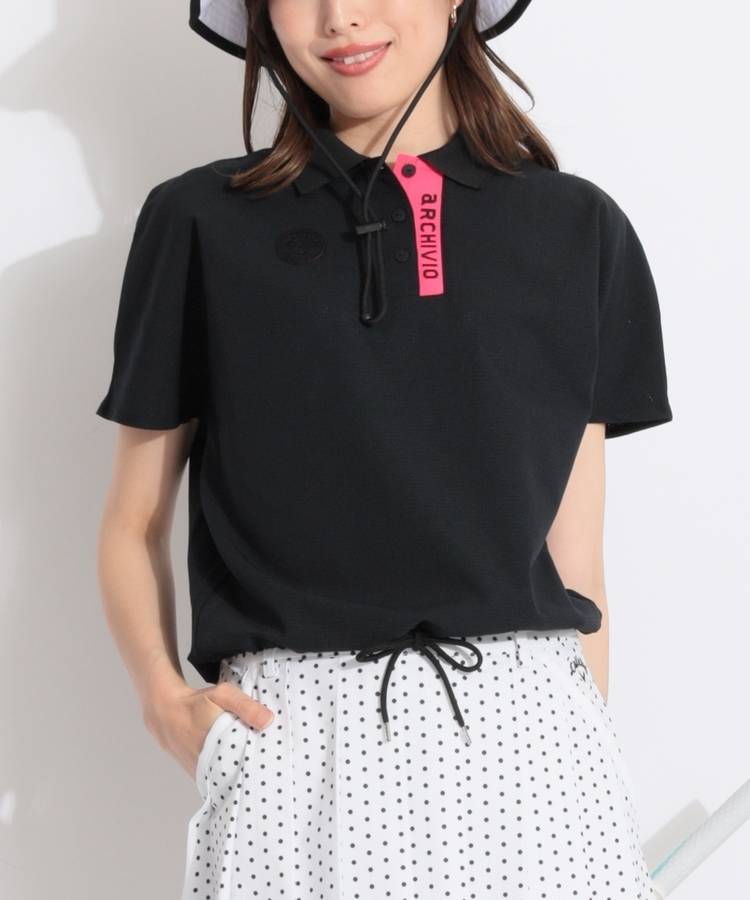 AR 【吸汗速乾】裾ドロストメッシュ半袖ポロシャツ