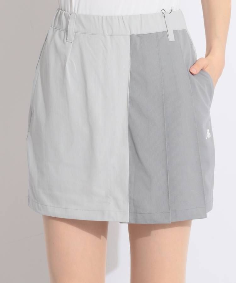 KA 【速乾ストレッチ】バイカラープリーツ切替スカート