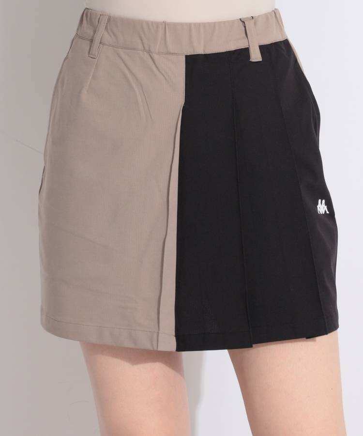 KA 【速乾ストレッチ】バイカラープリーツ切替スカート