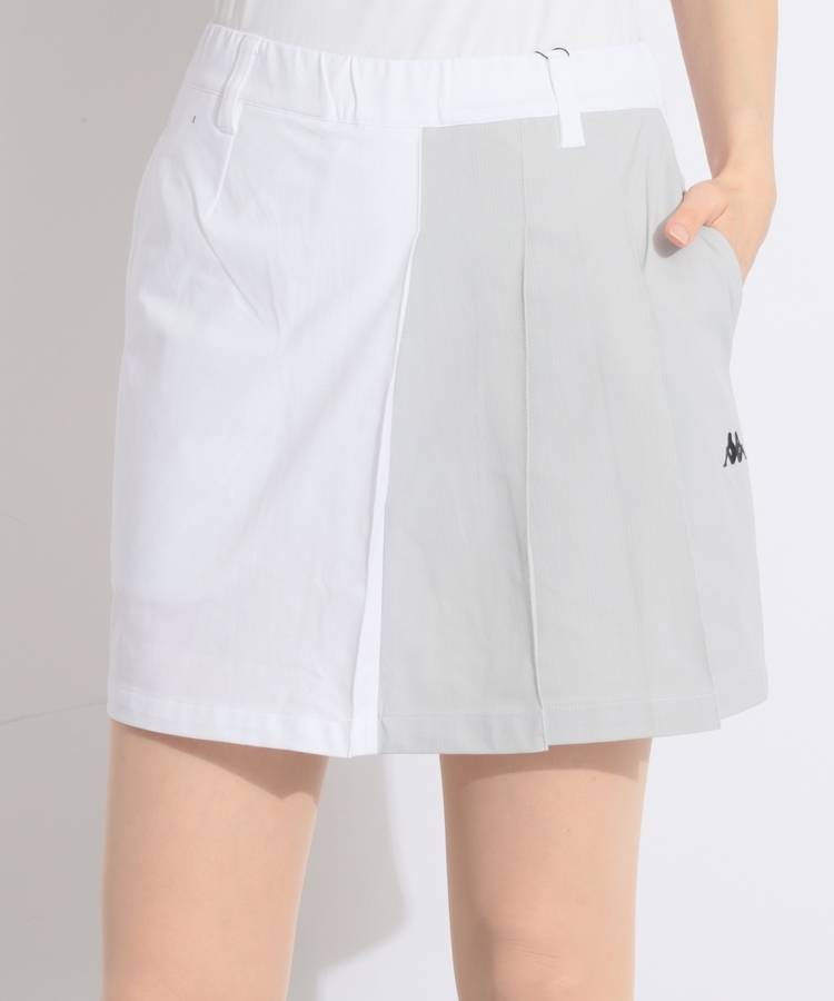 KA 【速乾ストレッチ】バイカラープリーツ切替スカート