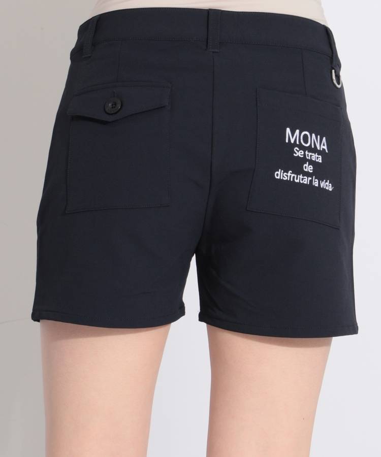 MD センターラインバックロゴ刺繍ショートパンツ