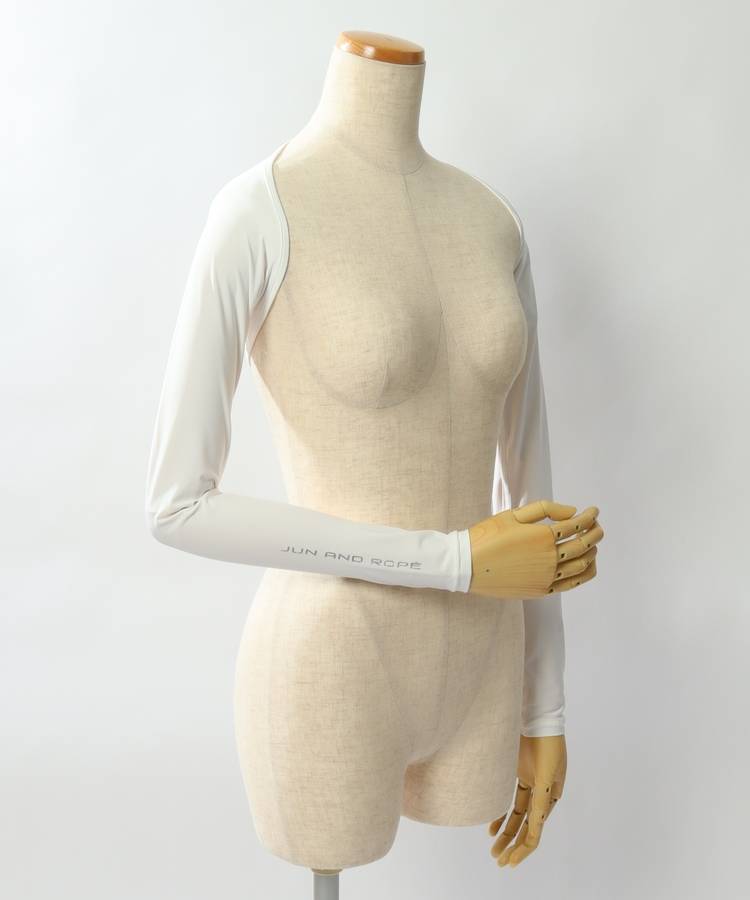 JR 【接触冷感UV】アシメロゴプリントボレロ型アームカバー