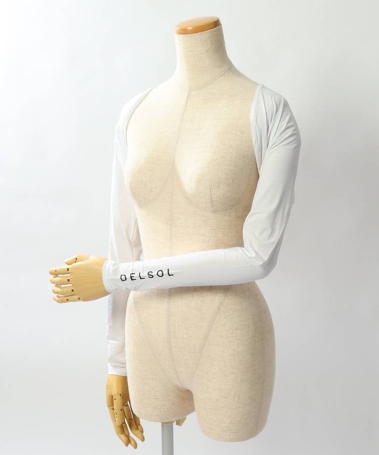 DL 【接触冷感UV】アシメロゴプリントボレロ型アームカバー