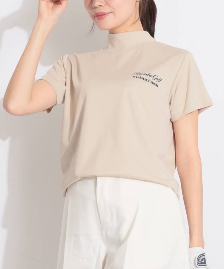 RI 【一部ユニセックス】バックプリントモックネック半袖カットソー