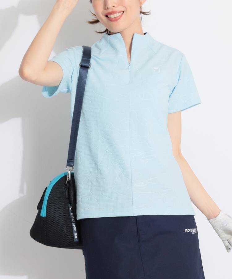 FG 【ストレッチ】グラフィックハーフジップ半袖プルオーバー
