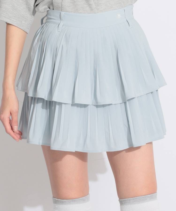 RI 一体型ぺチパンツ付ティアードプリーツスカート