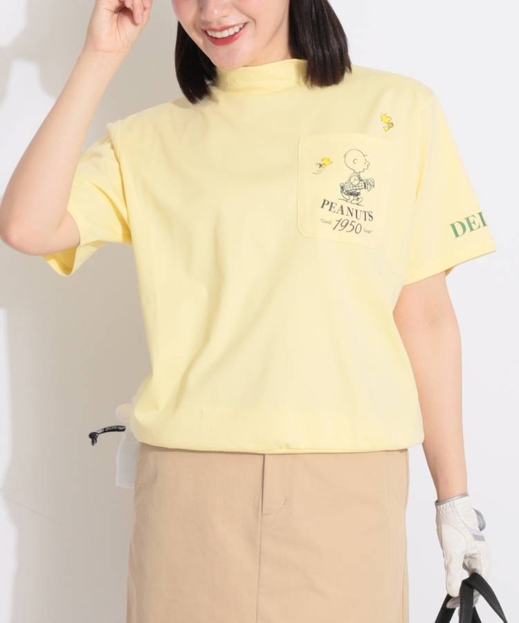 DL 【PEANUTS】バックプリントモックネック半袖カットソー