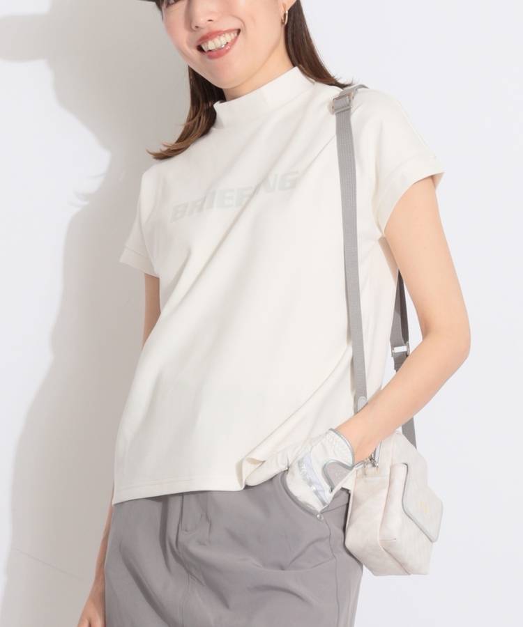 BR バックプリントポンチフレンチスリーブカットソー