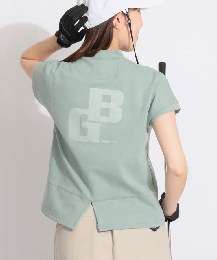 BR バックプリントポンチフレンチスリーブカットソー