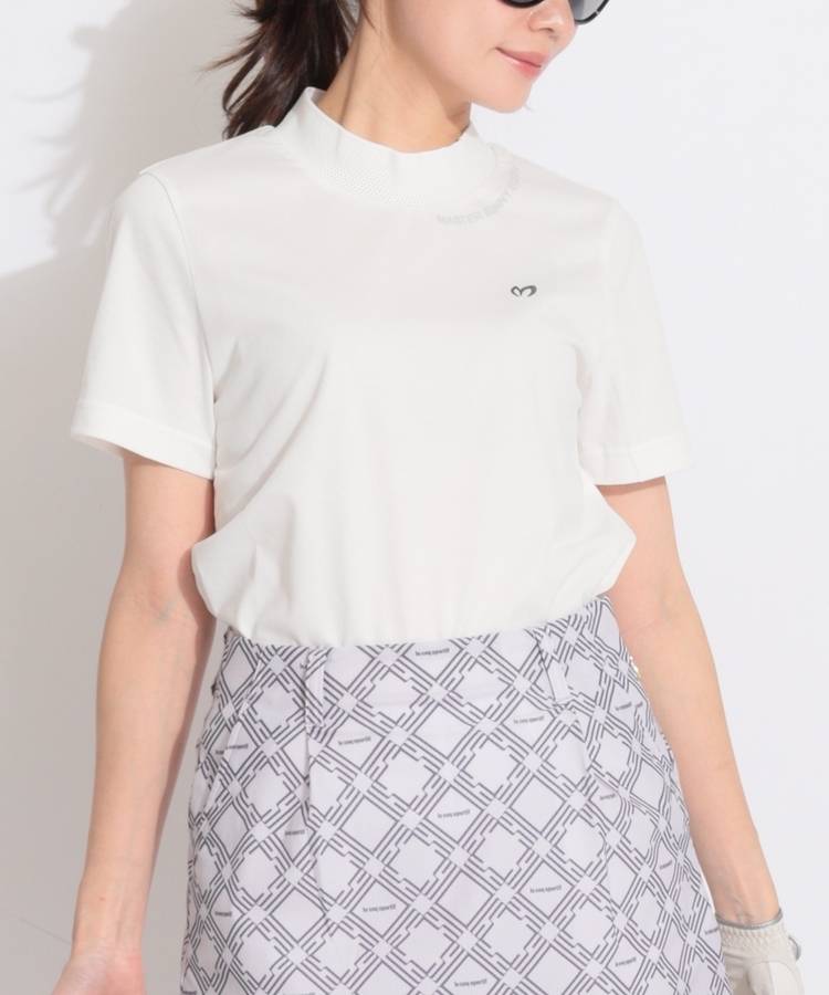 MB シンプルモックネック半袖カットソー
