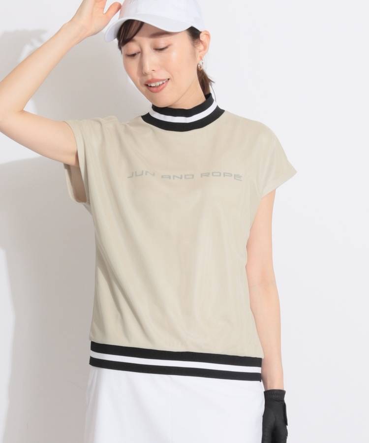 JR 【吸水速乾UV】二重メッシュフレンチスリーブカットソー