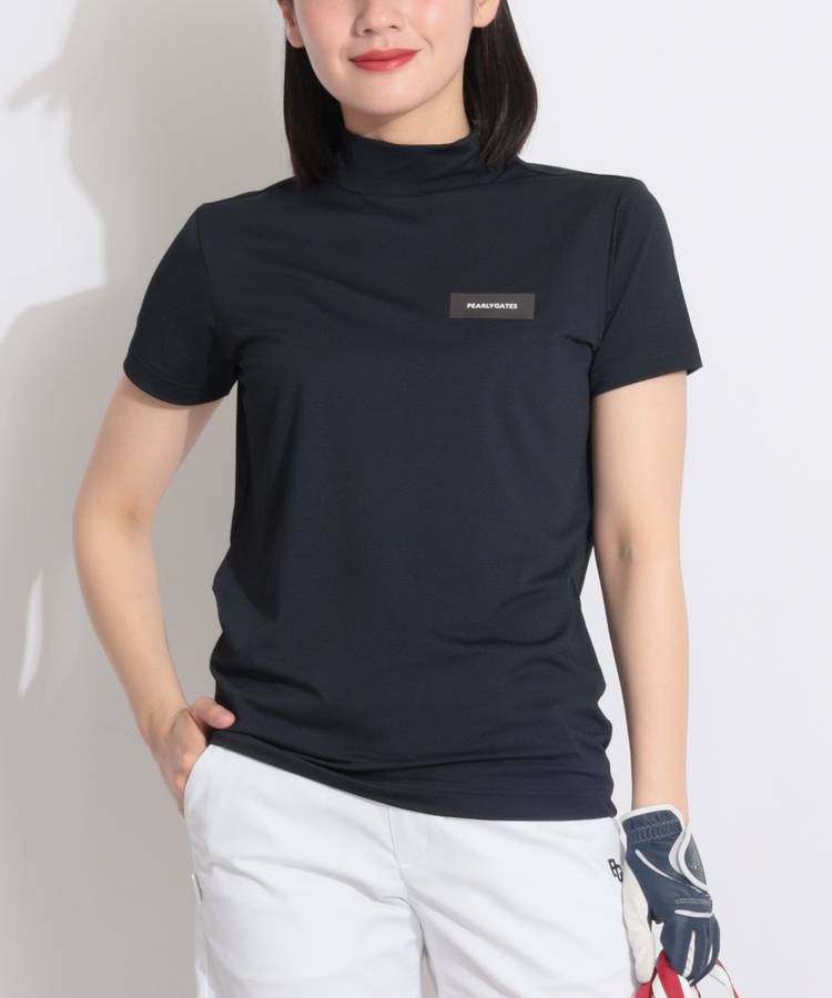 PG 【接触冷感】ジャガードネックロゴハニカム半袖カットソー