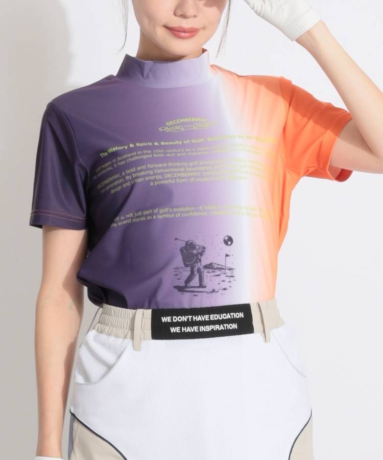 DM グラデーションモックネック半袖カットソー