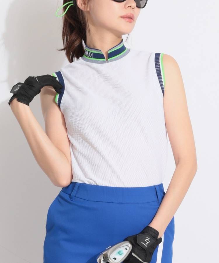 DM 【吸水速乾】バックロゴラインノースリーブカットソー
