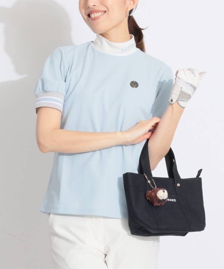 LV 【遮熱UV】袖口切替モックネック半袖カットソー