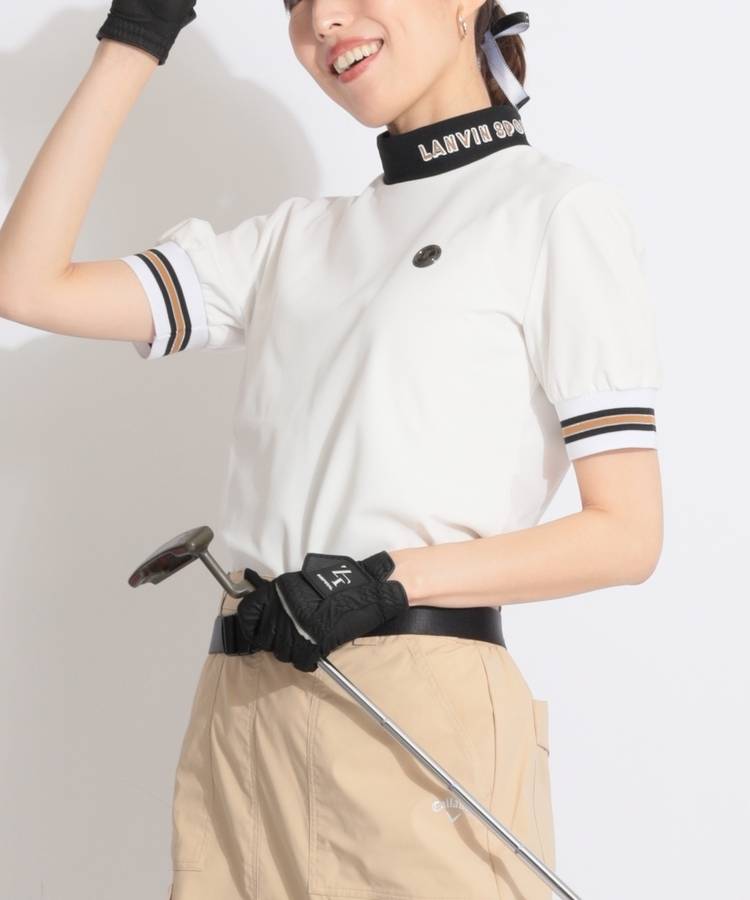 LV 【遮熱UV】袖口切替モックネック半袖カットソー