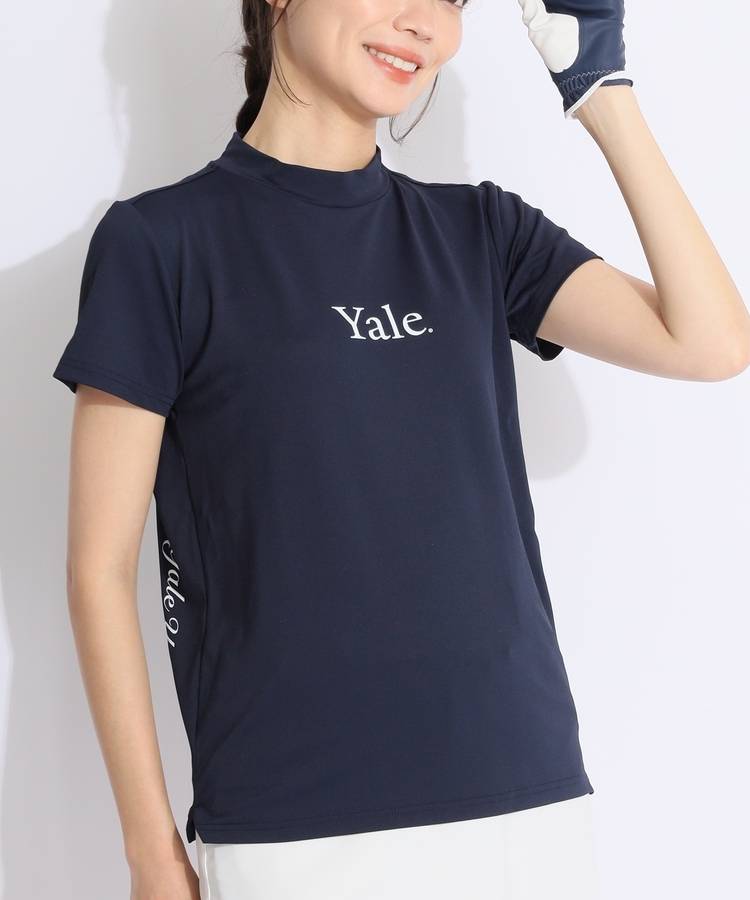 CO 【YALE_UNIVERSITY】カノコロゴ半袖モックネックカットソー
