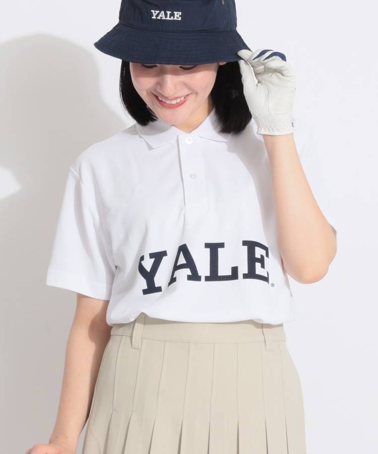 CO 【YALE_UNIVERSITY】ゴルフコースプリント半袖ポロシャツ