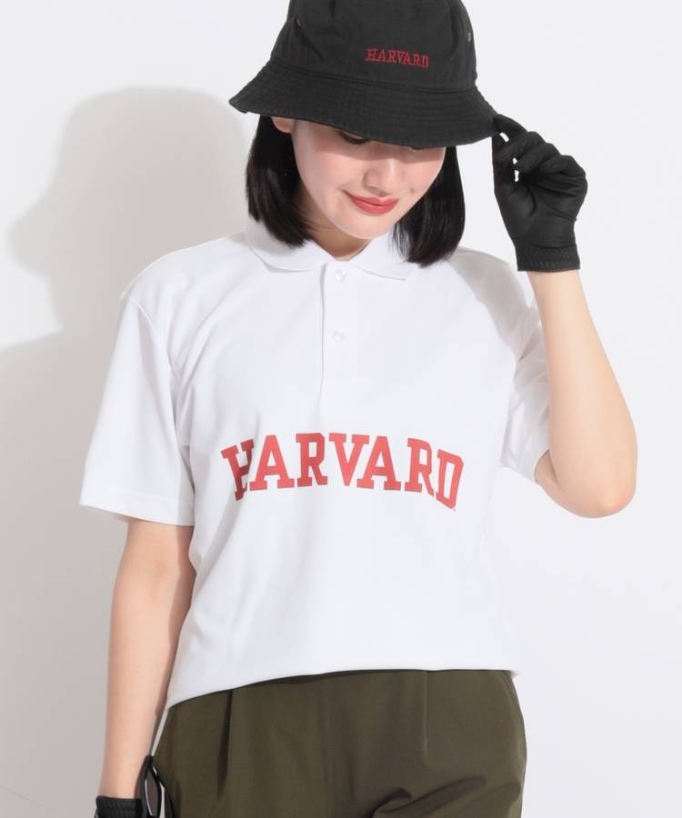 CO 【HARVARD_UNIVERSITY】ロゴプリント半袖ポロシャツ