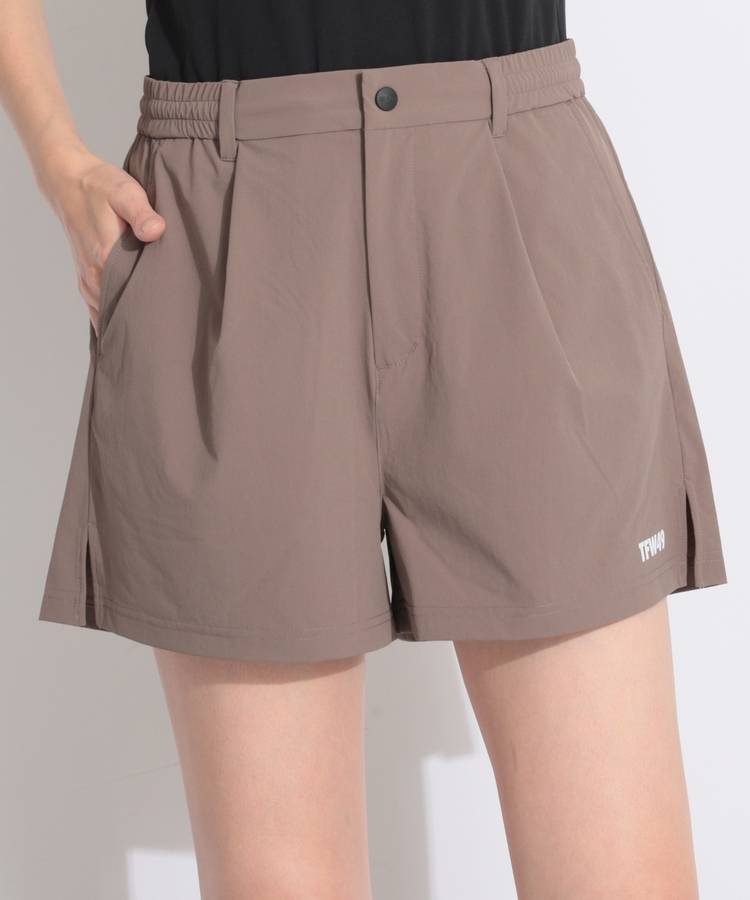 TF 【ストレッチ】一体型ぺチパンツ付タックナイロンショートパンツ