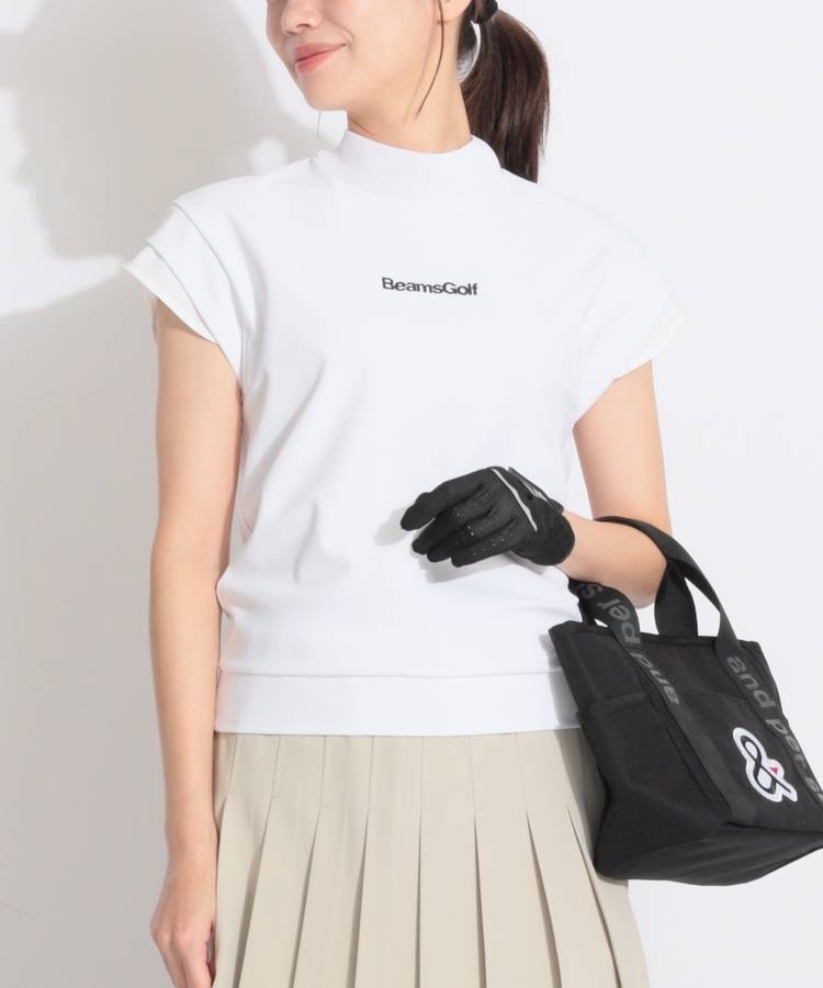 BE 【ストレッチ】モックネックフレアスリーブカットソー