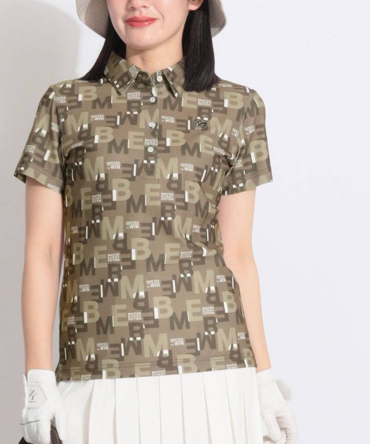 MB MBE柄メッシュ半袖ポロシャツ