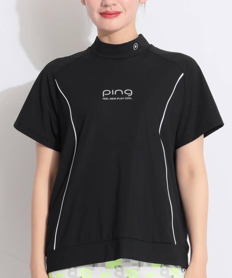 PN 【CP対象品】【接触冷感】パイピングライン半袖モックネックカットソー