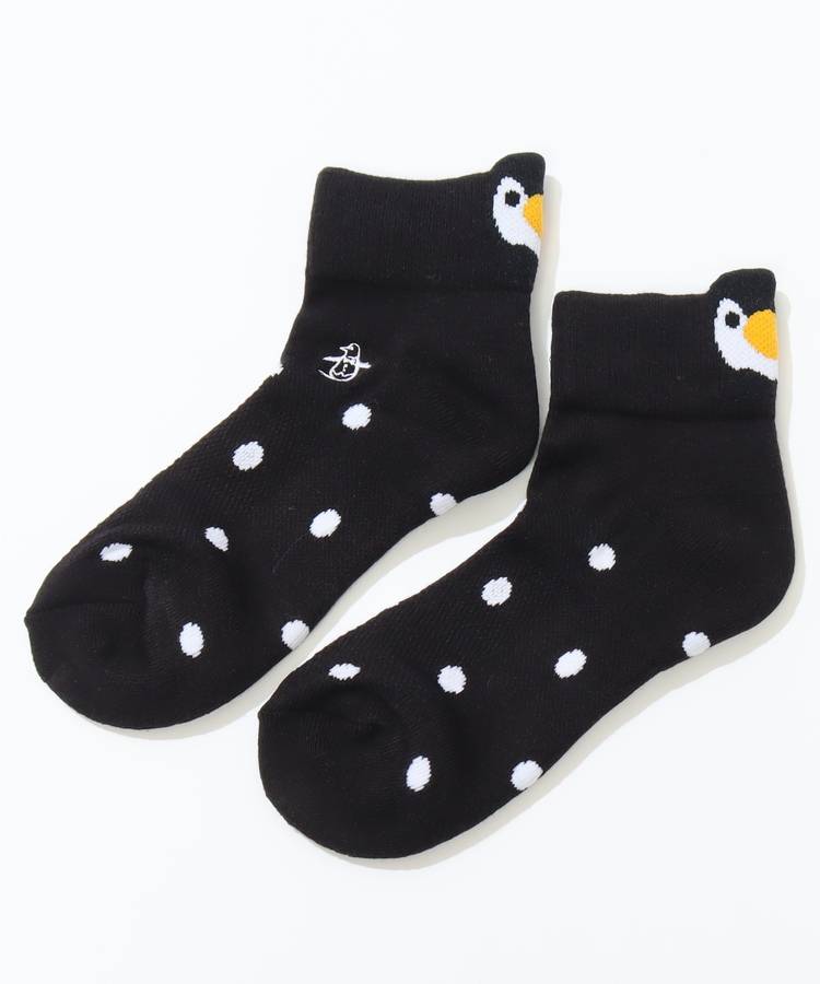 MW 【抗菌防臭】バックペンギンドット柄ショートソックス