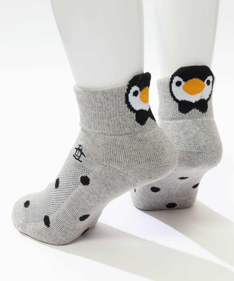 MW 【抗菌防臭】バックペンギンドット柄ショートソックス