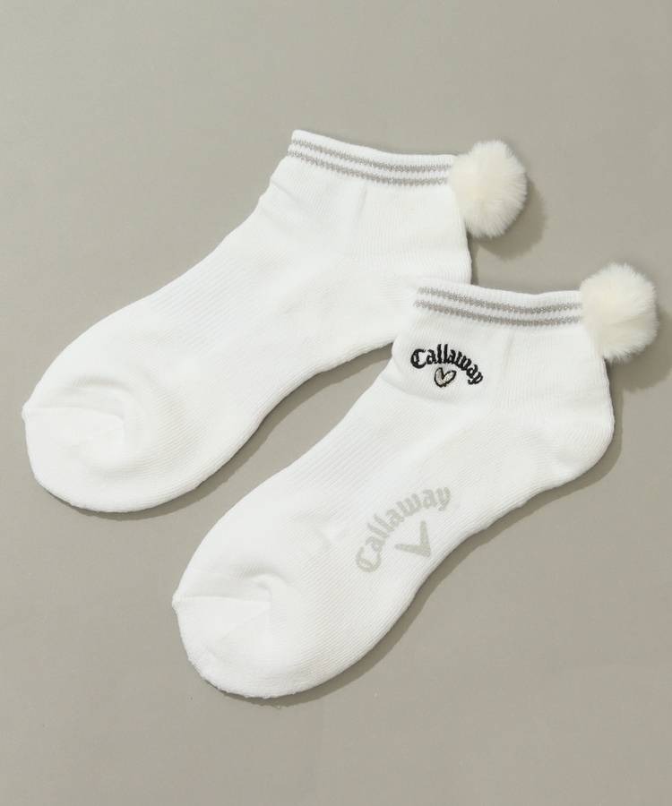 CA 【LOVECallaway】【抗菌防臭】ポンポンショートソックス