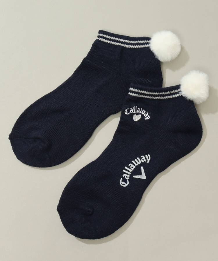 CA 【LOVECallaway】【抗菌防臭】ポンポンショートソックス