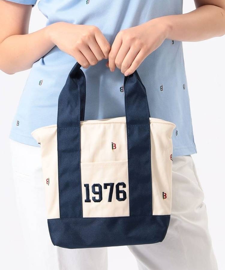 BE ロゴ刺しゅうキャンバス風カートバッグ