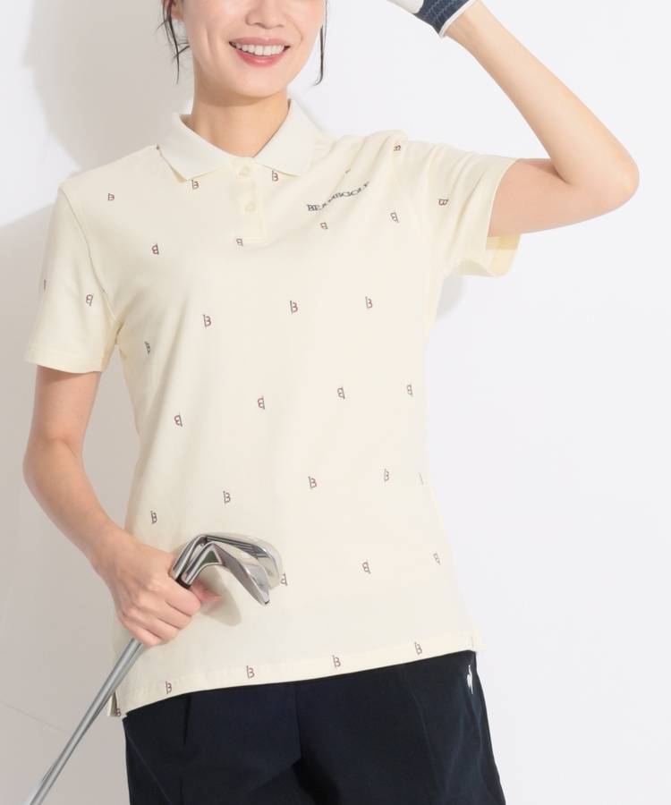 BE 【ストレッチ】アイコンドット半袖ポロシャツ