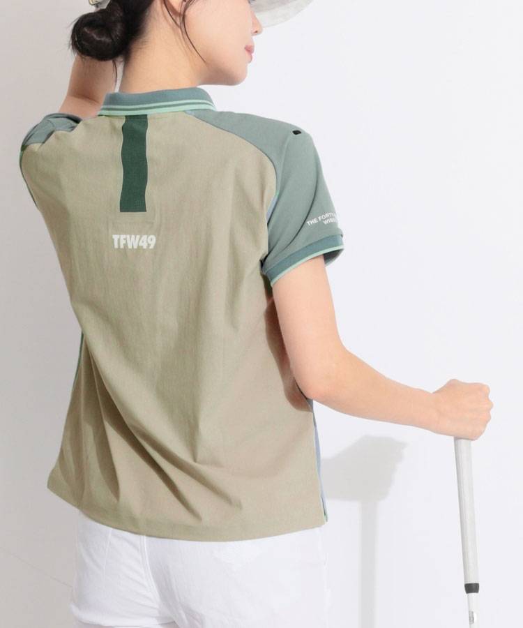 TF 【ストレッチ】バックラインバイカラー半袖ポロシャツ
